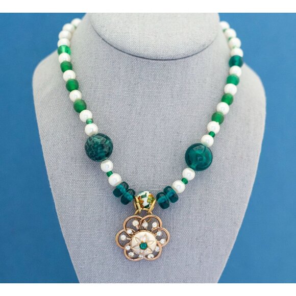 Art Nouveau Flower of Perfection Necklace | 17 inch | Germany | J17 - Picture 2 of 4